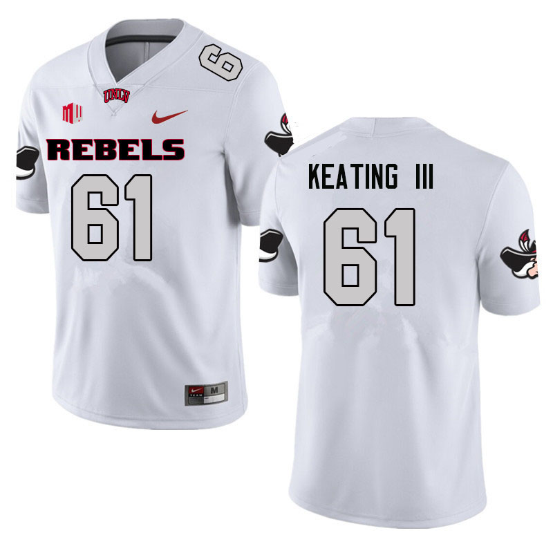Men #61 Graham Keating III UNLV Rebels College Football Jerseys Sale-White - Click Image to Close